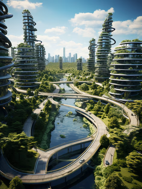 Aerial view of Future City